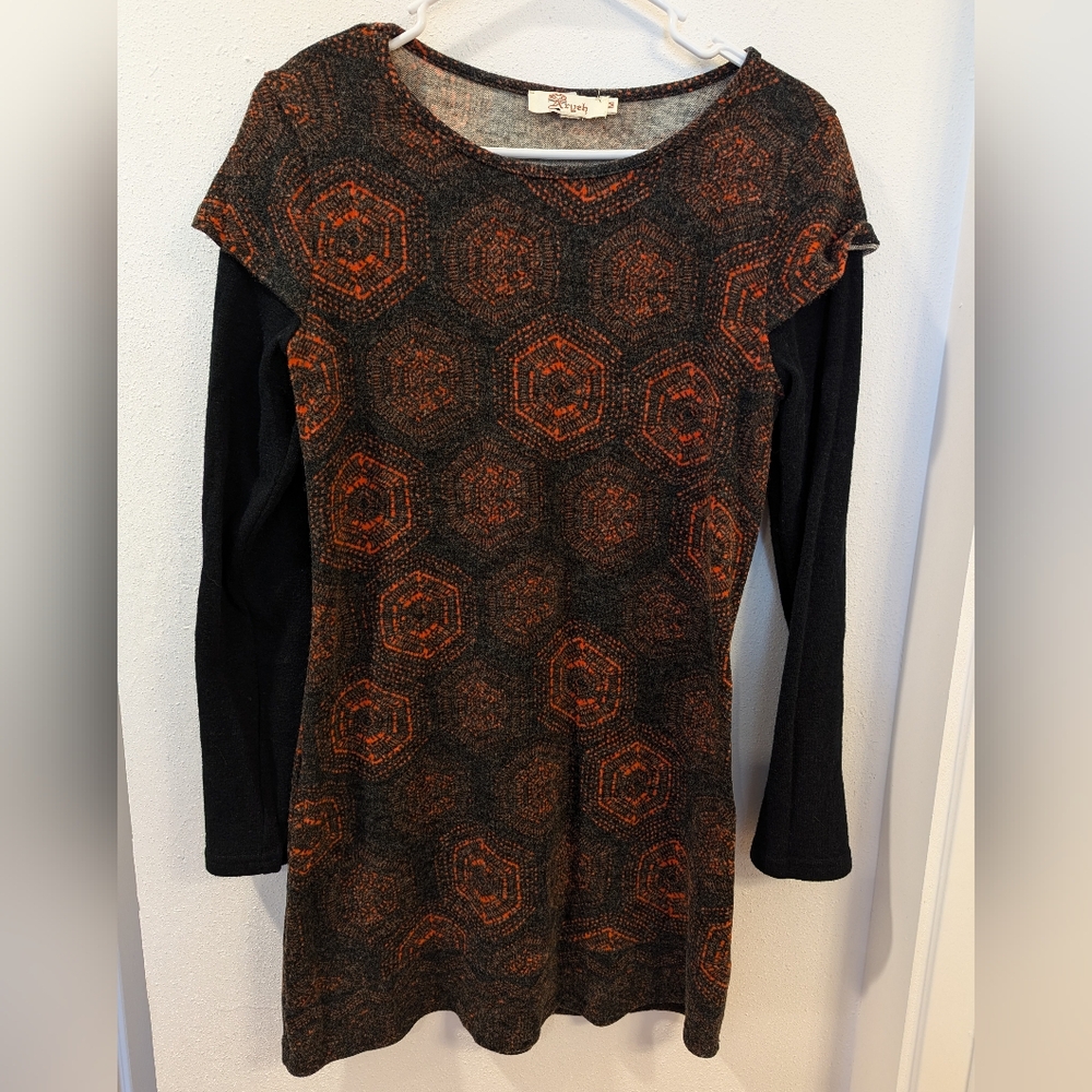 Mod Knit Layered Look Sweater Dress